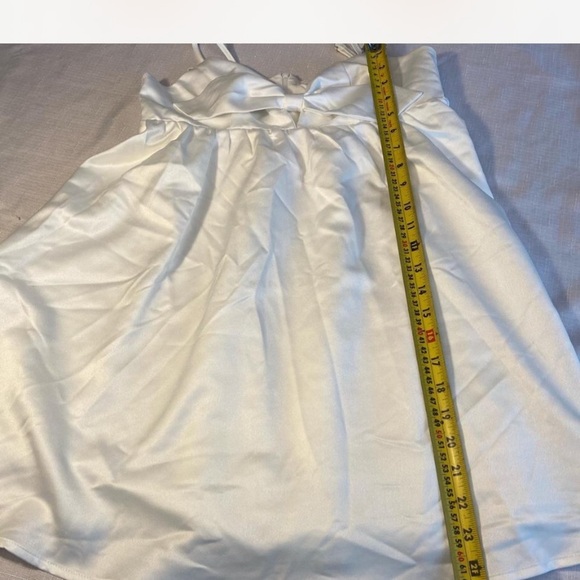 Princess Polly White Ruched Tie Front Mini Dress - Picture 8 of 9